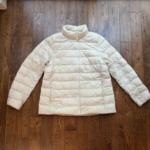 Uniqlo Ultra Light Down Jacket Women’s XL Off-White 750 Fill Power Packable
